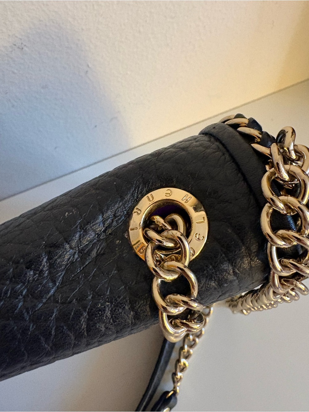 Henri bendel Classic Black Leather Chain-Trim Shoulder Bag - Picture 4 of 12